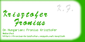 krisztofer fronius business card